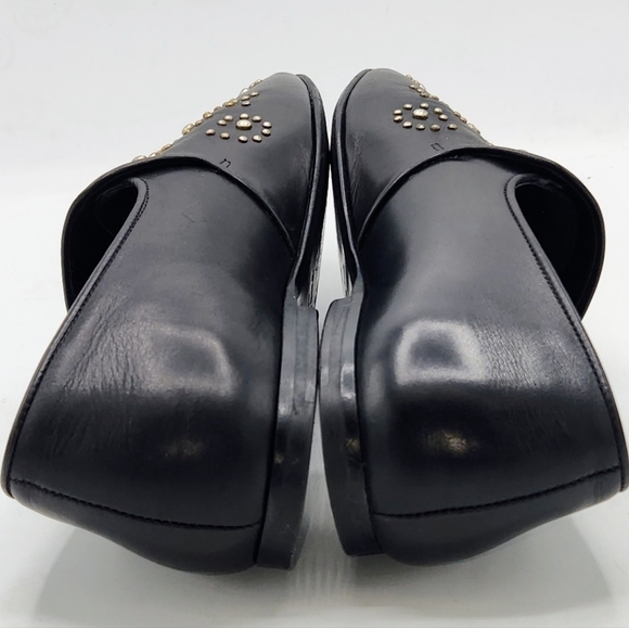 THE KOOPLES Leather Studded Loafers Western Moccasins Flats Black Retro Size 39 - Picture 12 of 16